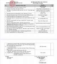 Kế hoạch tuần 01
