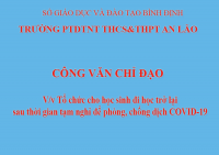 Công văn chỉ đạo về việc tổ chức cho học sinh đi học trở lại sau thời gian tạm nghỉ để phòng, chống dịch COVID-19