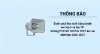 Danh sách HS trúng tuyển vào lớp 6 & lớp 10 năm học 2026-2027